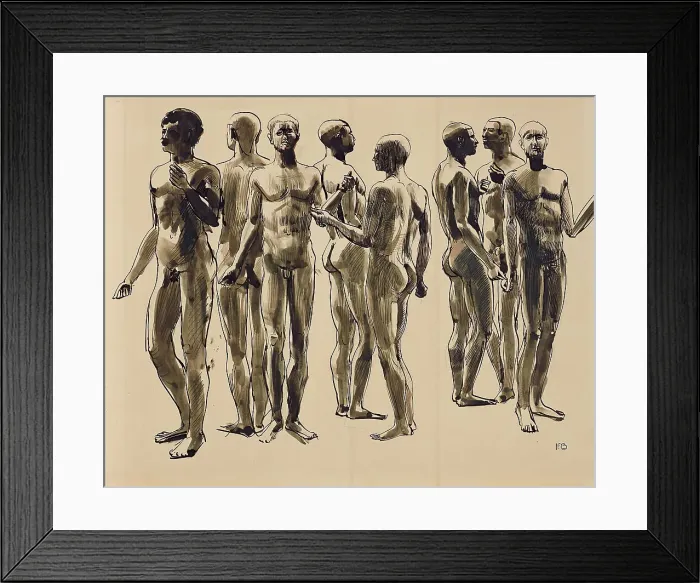 Framed Print : Eight male nudes, 1922. Creator: Franz Barwig the Elder Framed Print : Eight male nudes, 1922. Creator: Franz Barwig the Elder