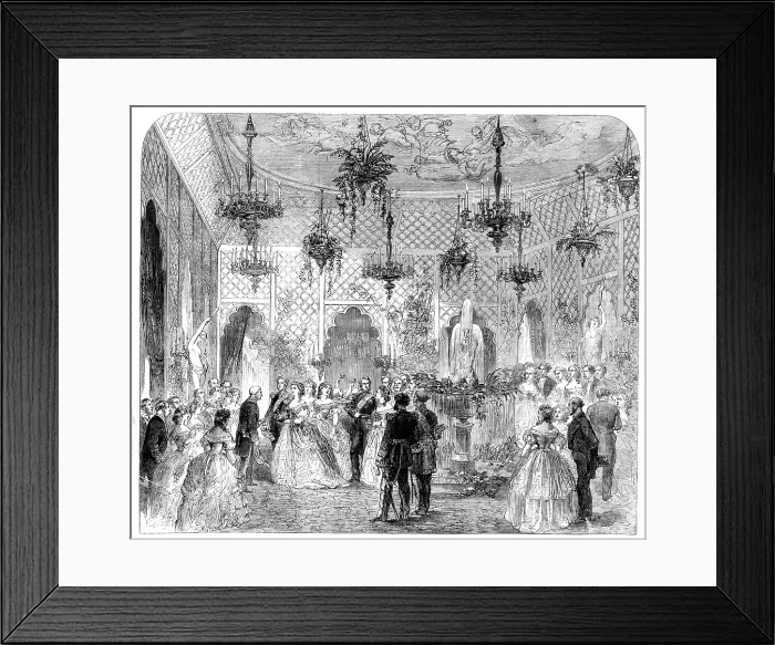 Framed Print : Soirée given...by the Burgomaster and Common Council of Brussels, at the Hotel de Ville... 1862. Creator: Unknown