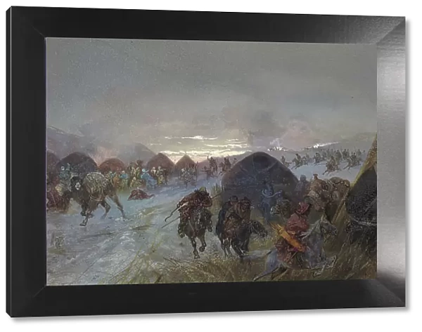 A Raid on a Settlement, 19th century. Creator: Nikolay Nikolaevich Karazin