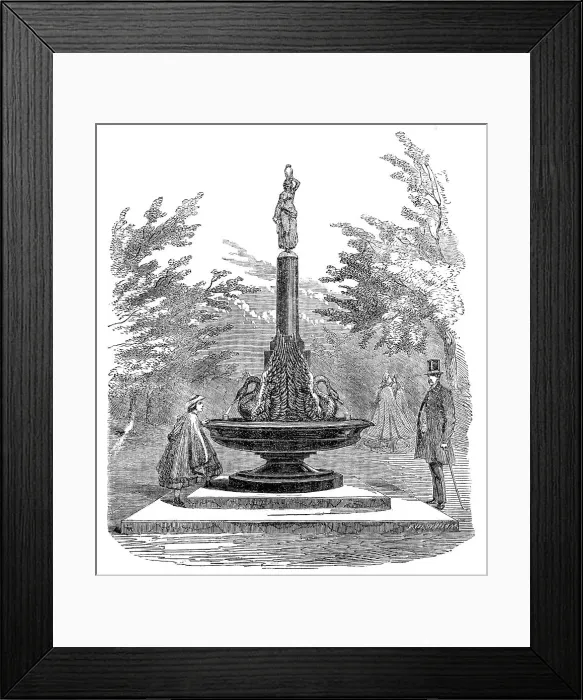 Framed Print : Drinking-fountain in the Regent's Park, 1862. Creator: Unknown Framed Print : Drinking-fountain in the Regent's Park, 1862. Creator: Unknown