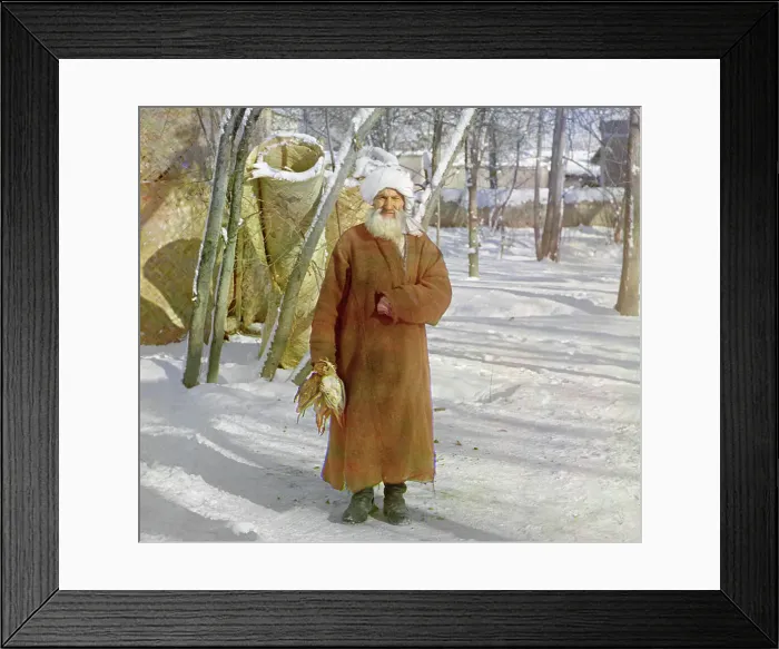 Framed Print : Elderly Sart man (Babaika), Samarkand, between 1905 and 1915. Creator: Sergey Mikhaylovich Prokudin-Gorsky Framed Print : Elderly Sart man (Babaika), Samarkand, between 1905 and 1915. Creator: Sergey Mikhaylovich Prokudin-Gorsky