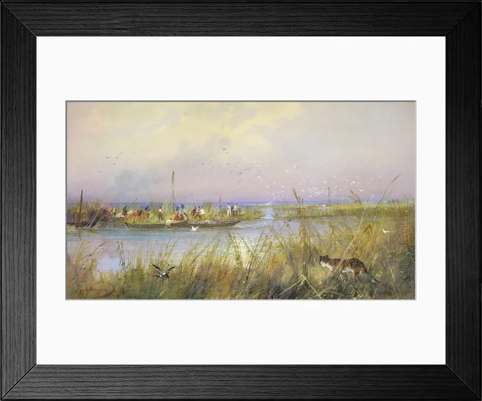 Framed Print : Surveying Coastal Wetlands, 19th century. Creator: Nikolay Nikolaevich Karazin Framed Print : Surveying Coastal Wetlands, 19th century. Creator: Nikolay Nikolaevich Karazin