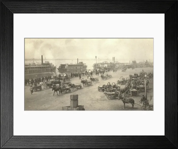 Framed Print : Pier of the city of Blagoveshchensk, 1909. Creator: Vladimir Ivanovich Fedorov Framed Print : Pier of the city of Blagoveshchensk, 1909. Creator: Vladimir Ivanovich Fedorov