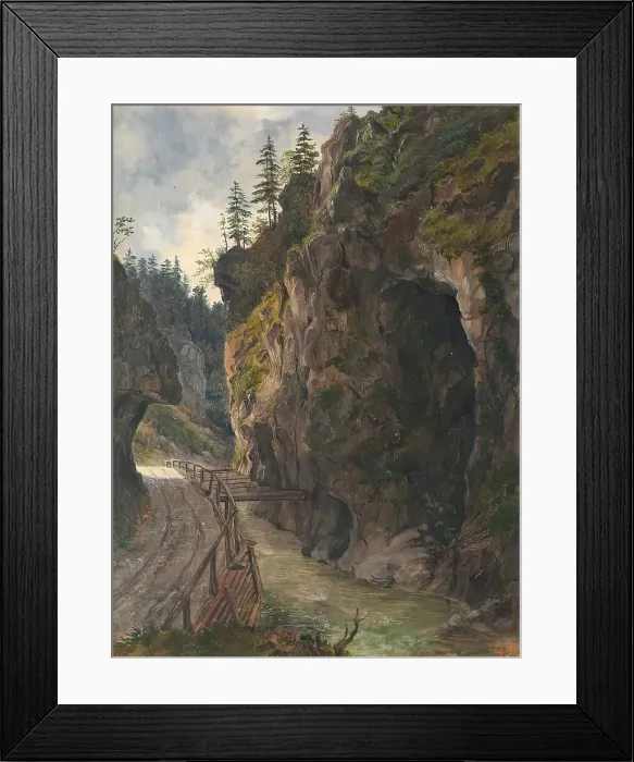 Framed Print : Rocky gorge, undated. Creator: Ludwig Halauska Framed Print : Rocky gorge, undated. Creator: Ludwig Halauska