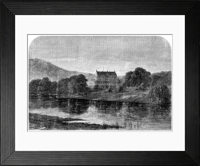 Framed Print : Queen Victoria's visit to Germany: Reinhardsbrunn, near Gotha, the residence of Her Majesty, 1862. Creator: S. R