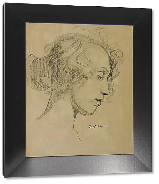 Girl's head in profile, 1920. Creator: Josef Wawra