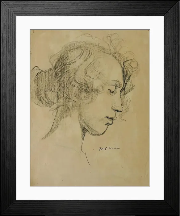 Framed Print : Girl's head in profile, 1920. Creator: Josef Wawra Framed Print : Girl's head in profile, 1920. Creator: Josef Wawra
