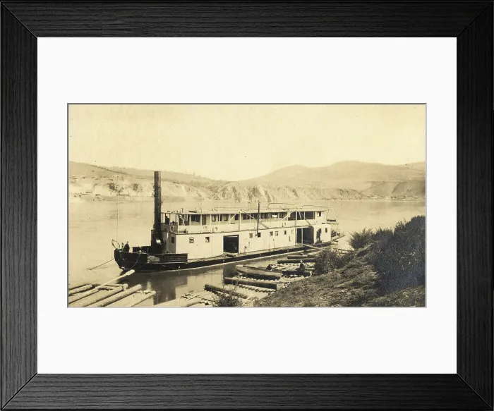 Framed Print : Steamboat Khanka at the pier on the Zeya River, 1909. Creator: Vladimir Ivanovich Fedorov. Steamboat Khanka at the pier on the Zeya River, 1909. Creator: Vladimir Ivanovich Fedorov Framed Print : Steamboat Khanka at the pier on the Zeya River, 1909. Creator: Vladimir Ivanovich Fedorov. Steamboat Khanka at the pier on the Zeya River, 1909. Creator: Vladimir Ivanovich Fedorov