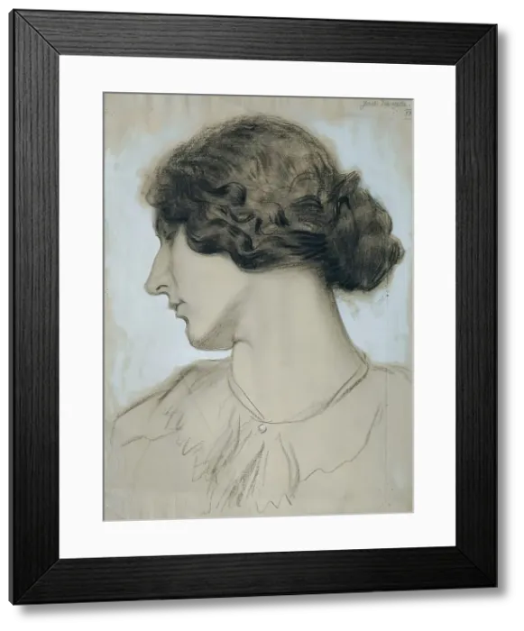 Framed Print : Head of a young woman in profile, 1918. Creator: Josef Wawra Framed Print : Head of a young woman in profile, 1918. Creator: Josef Wawra