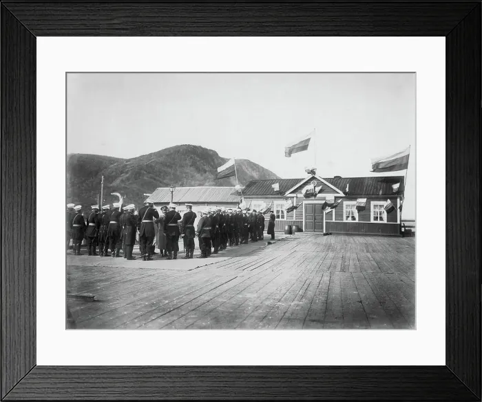 Framed Print : Arrival of a Minister of War in Aleksandrovsk Post in 1903, 1903. Creator: Ivan Nikolaevich Krasnov Framed Print : Arrival of a Minister of War in Aleksandrovsk Post in 1903, 1903. Creator: Ivan Nikolaevich Krasnov