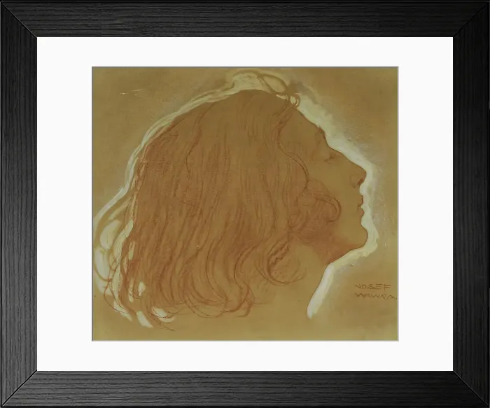 Framed Print : Girl's head in profile, 1920. Creator: Josef Wawra Framed Print : Girl's head in profile, 1920. Creator: Josef Wawra