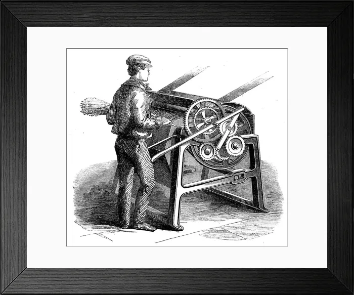 Framed Print : The International Exhibition: Sandford and Mallory's flax-gin, 1862. Creator: Unknown Framed Print : The International Exhibition: Sandford and Mallory's flax-gin, 1862. Creator: Unknown