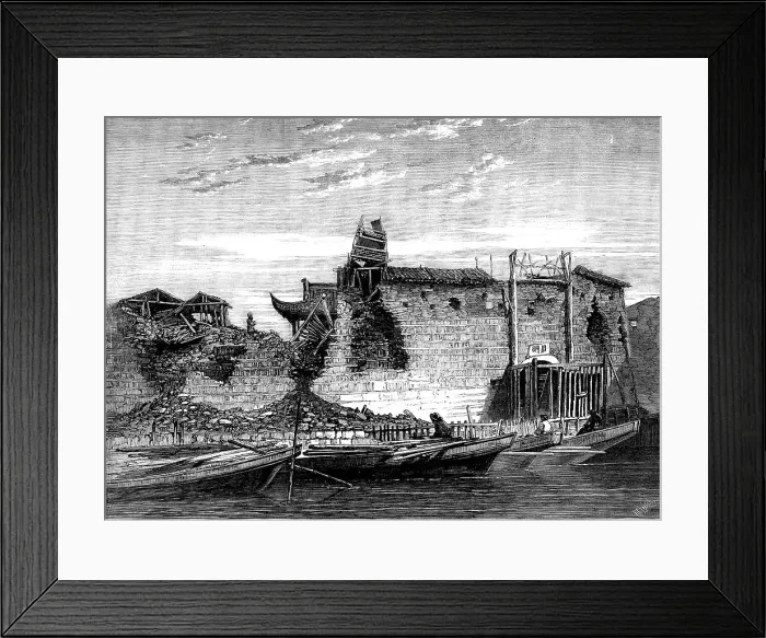 Framed Print : The Capture of Ningpo: breaches in the city wall, 1862. Creator: Unknown Framed Print : The Capture of Ningpo: breaches in the city wall, 1862. Creator: Unknown