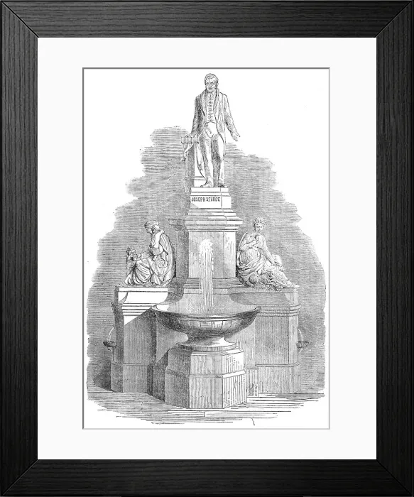 Framed Print : Statue of the late Joseph Sturge at Birmingham, 1862. Creator: Unknown Framed Print : Statue of the late Joseph Sturge at Birmingham, 1862. Creator: Unknown