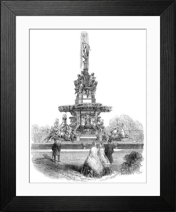 Framed Print : M. Durène's Fountain in the Horticultural Society's Gardens, 1862. Creator: Unknown Framed Print : M. Durène's Fountain in the Horticultural Society's Gardens, 1862. Creator: Unknown