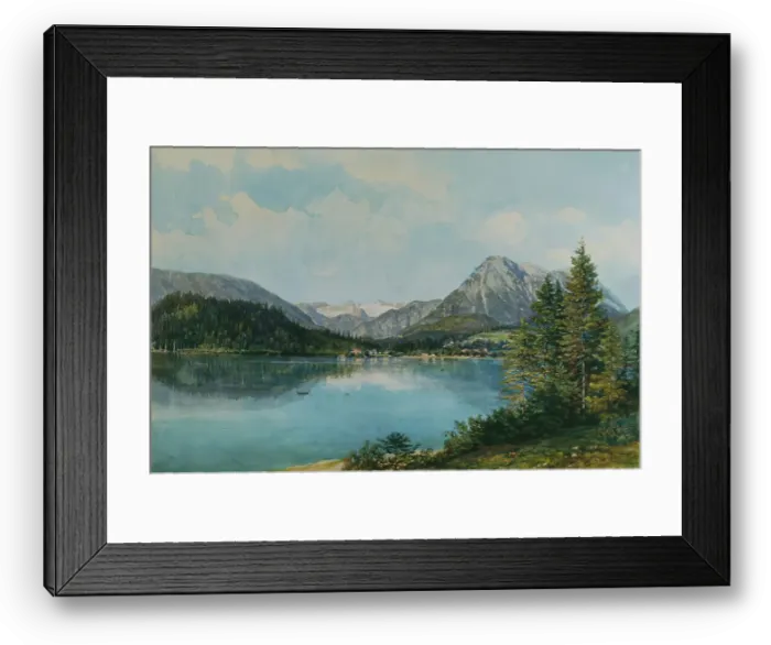 Framed Print : The Altausseersee with the Dachstein, around 1840. Creator: Thomas Ender Framed Print : The Altausseersee with the Dachstein, around 1840. Creator: Thomas Ender