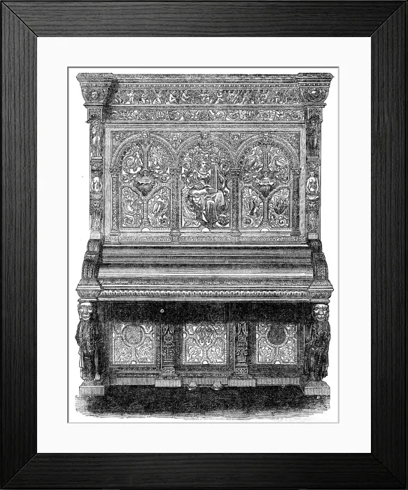 Framed Print : The International Exhibition: pianoforte by Messrs. Allison, of Wardour-street, 1862. Creator: Unknown Framed Print : The International Exhibition: pianoforte by Messrs. Allison, of Wardour-street, 1862. Creator: Unknown