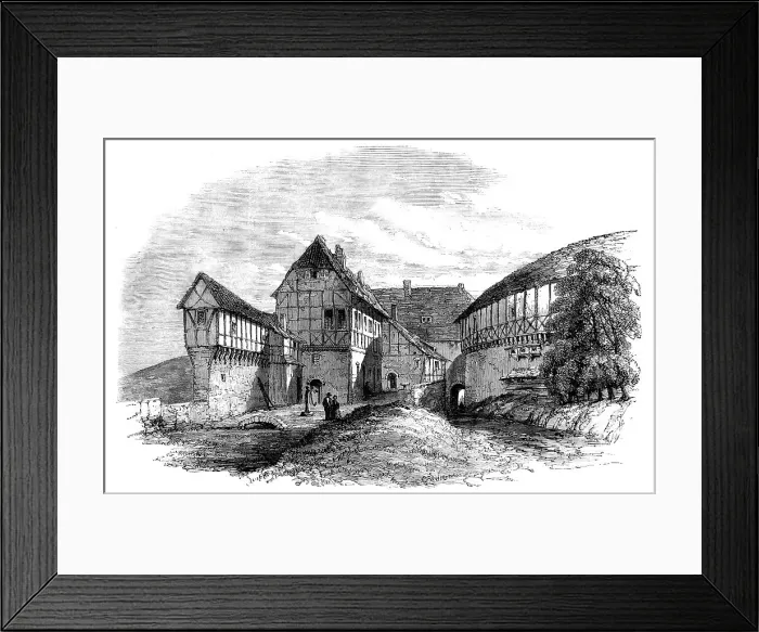 Framed Print : Luther's house at Wartburg - from a sketch by our special artist, 1862. Creator: Unknown Framed Print : Luther's house at Wartburg - from a sketch by our special artist, 1862. Creator: Unknown
