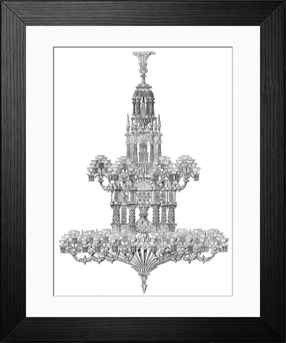 Framed Print : The Great Chandelier by Defries in the International Exhibition, 1862. Creator: Unknown Framed Print : The Great Chandelier by Defries in the International Exhibition, 1862. Creator: Unknown