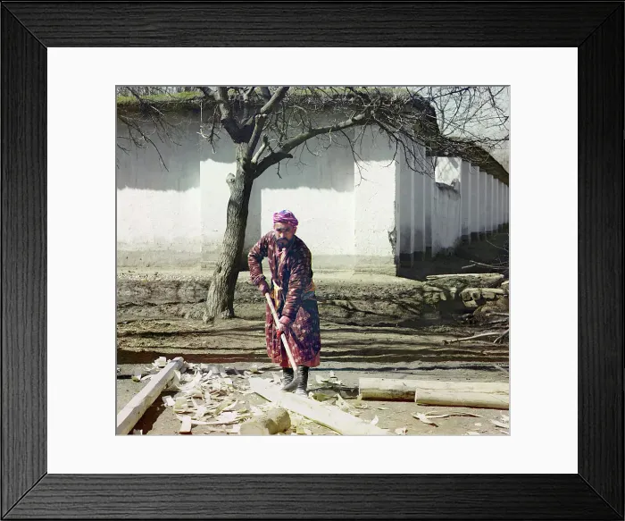 Framed Print : Carpenter, Samarkand, between 1905 and 1915. Creator: Sergey Mikhaylovich Prokudin-Gorsky Framed Print : Carpenter, Samarkand, between 1905 and 1915. Creator: Sergey Mikhaylovich Prokudin-Gorsky