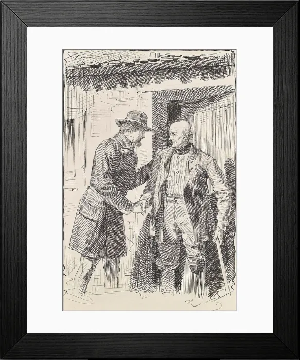 Framed Print : Two men, one of them an amputee, around 1875. Creator: Joseph Eugen Horwarter Framed Print : Two men, one of them an amputee, around 1875. Creator: Joseph Eugen Horwarter