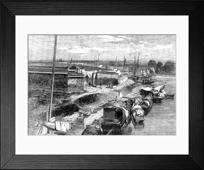 Framed Print : The Capture of Ningpo: the city, and the British, French and Imperial encampments, 1862. Creator: Unknown Framed Print : The Capture of Ningpo: the city, and the British, French and Imperial encampments, 1862. Creator: Unknown