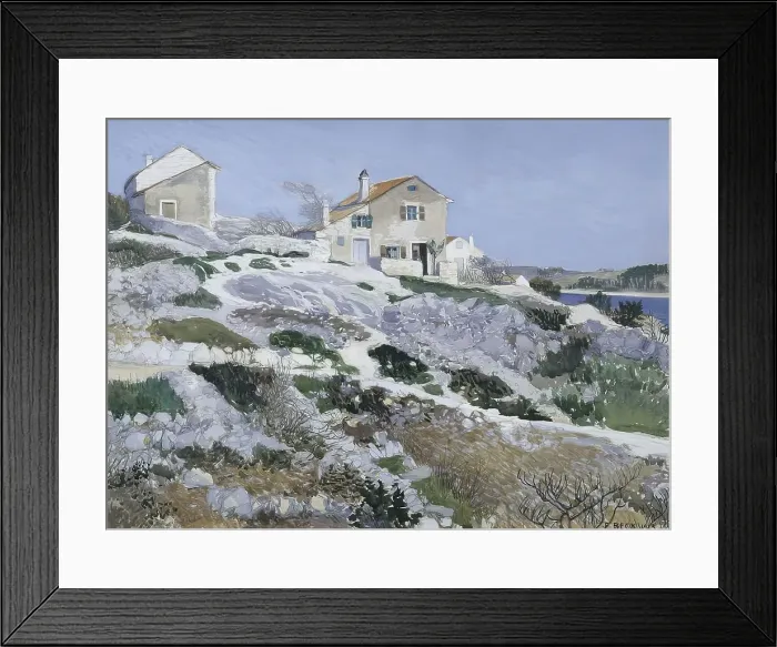 Framed Print : Fisherman's houses on Lussin, 1913. Creator: Friedrich Beck Framed Print : Fisherman's houses on Lussin, 1913. Creator: Friedrich Beck