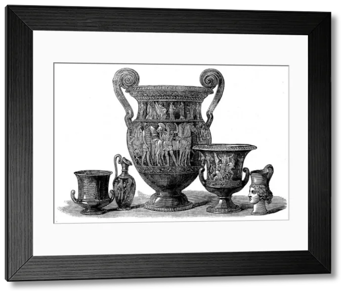 Framed Print : The International Exhibition: Group of porcelain articles by Sir James Duke and Nephews, 1862. Creator: Unknown Framed Print : The International Exhibition: Group of porcelain articles by Sir James Duke and Nephews, 1862. Creator: Unknown