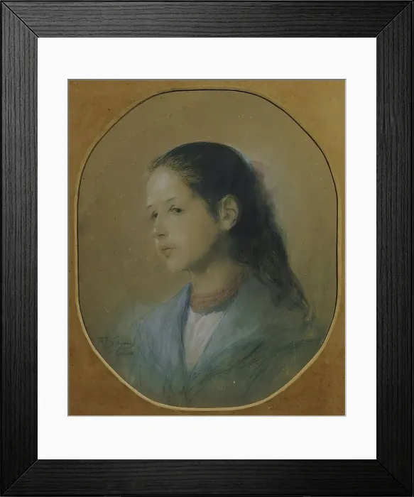 Framed Print : Lady with coral necklace, 1898. Creator: Adalbert Franz Seligmann Framed Print : Lady with coral necklace, 1898. Creator: Adalbert Franz Seligmann