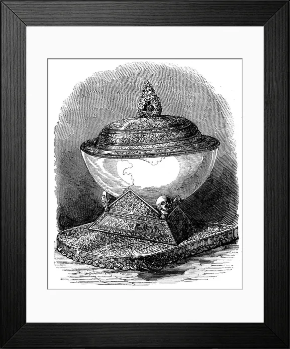 Framed Print : The International Exhibition: drinking-cup formed from a human skull... 1862. Creator: Unknown Framed Print : The International Exhibition: drinking-cup formed from a human skull... 1862. Creator: Unknown