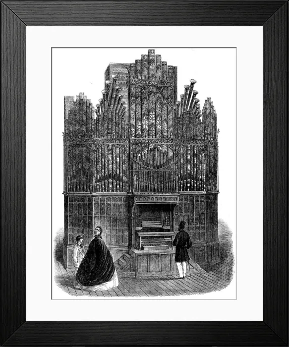 Framed Print : The International Exhibition: church organ built by Messrs. Forster and Andrews, of Hull, 1862. Creator: Unknown Framed Print : The International Exhibition: church organ built by Messrs. Forster and Andrews, of Hull, 1862. Creator: Unknown