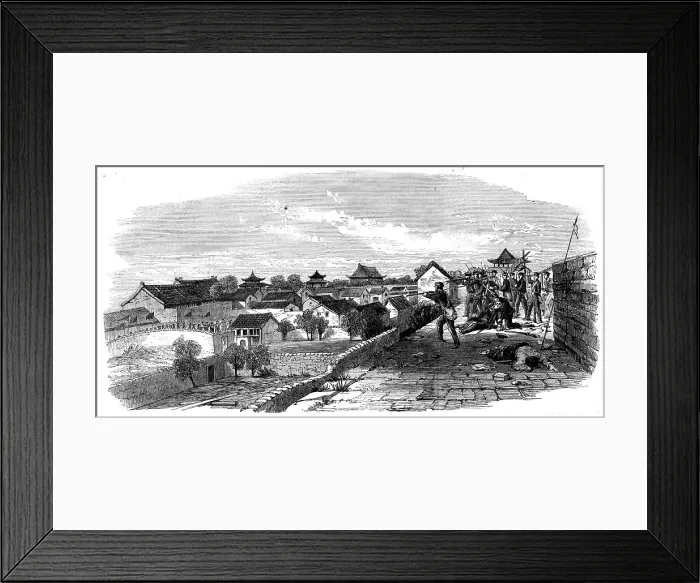 Framed Print : The Capture of Ningpo: storming party holding a gateway... 1862. Creator: Unknown Framed Print : The Capture of Ningpo: storming party holding a gateway... 1862. Creator: Unknown
