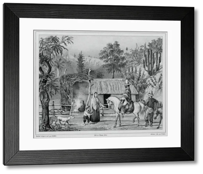 Framed Print : Dwelling at Valparaiso, Chile, 19th century. Creators: Friedrich Heinrich Kittlitz, Victor Adam, Godefroy Engelmann, Leon Jean-Baptiste Sabatier Framed Print : Dwelling at Valparaiso, Chile, 19th century. Creators: Friedrich Heinrich Kittlitz, Victor Adam, Godefroy Engelmann, Leon Jean-Baptiste Sabatier