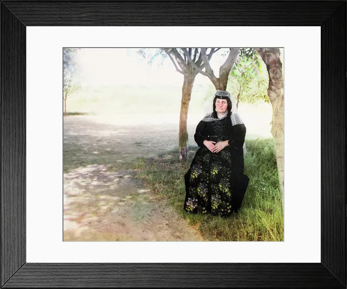 Framed Print : Mugan Steppe: Georgian woman in a folk costume, between 1905 and 1915. Creator: Sergey Mikhaylovich Prokudin-Gorsky Framed Print : Mugan Steppe: Georgian woman in a folk costume, between 1905 and 1915. Creator: Sergey Mikhaylovich Prokudin-Gorsky