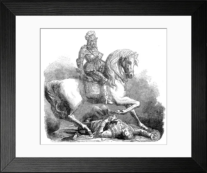 Framed Print : The International Exhibition: Charles I. and his standard-bearer, in aluminium, 1862. Creator: Unknown. The International Exhibition: Charles I. and his standard-bearer, in aluminium, 1862. Creator: Unknown Framed Print : The International Exhibition: Charles I. and his standard-bearer, in aluminium, 1862. Creator: Unknown. The International Exhibition: Charles I. and his standard-bearer, in aluminium, 1862. Creator: Unknown