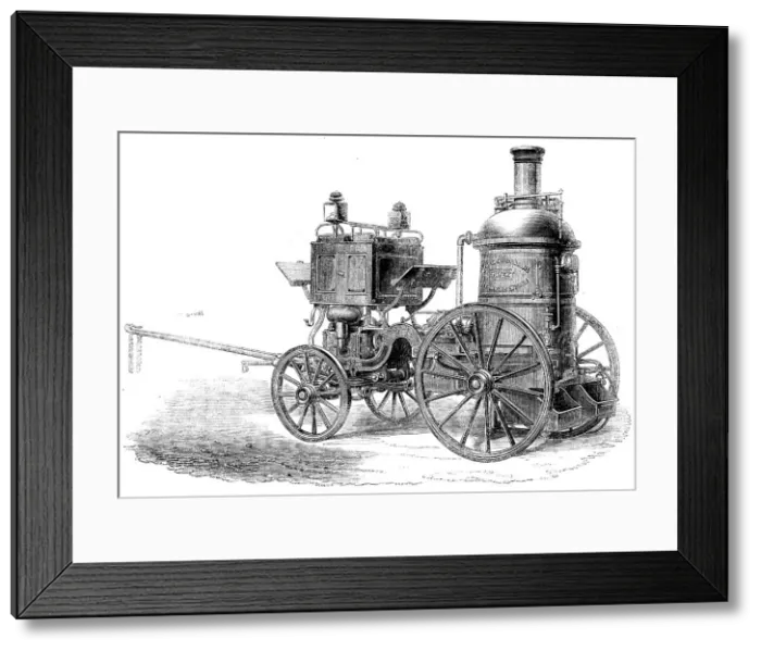 Framed Print : The International Exhibition: Merryweather and Son's patent steam fire-engine, 1862. Creator: Unknown Framed Print : The International Exhibition: Merryweather and Son's patent steam fire-engine, 1862. Creator: Unknown