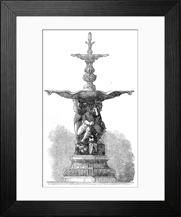 Framed Print : The International Exhibition: iron fountain, by Barbezat, in the French Court, 1862. Creator: Unknown Framed Print : The International Exhibition: iron fountain, by Barbezat, in the French Court, 1862. Creator: Unknown