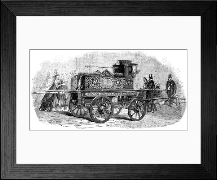 Framed Print : The International Exhibition: fire-engine presented to Mr. Hodges by...inhabitants of Lambeth, 1862. Creator: Unknown Framed Print : The International Exhibition: fire-engine presented to Mr. Hodges by...inhabitants of Lambeth, 1862. Creator: Unknown