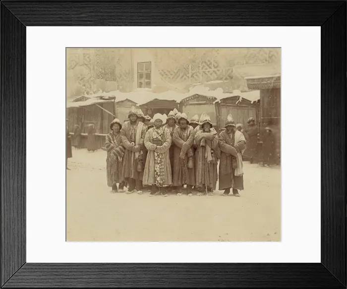 Framed Print : Monks in Kalandar-Khane, Samarkand, between 1905 and 1915. Creator: Sergey Mikhaylovich Prokudin-Gorsky Framed Print : Monks in Kalandar-Khane, Samarkand, between 1905 and 1915. Creator: Sergey Mikhaylovich Prokudin-Gorsky