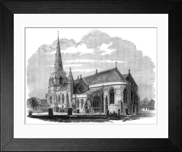Framed Print : The Church of the Holy Sepulchre at Northampton, in process of restoration, 1862. Creator: Unknown Framed Print : The Church of the Holy Sepulchre at Northampton, in process of restoration, 1862. Creator: Unknown
