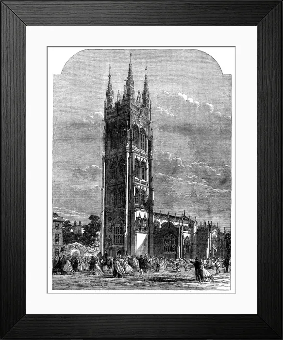 Framed Print : Inauguration of the new tower of St. Mary Magdelene's Church, Taunton, 1862. Creator: Unknown Framed Print : Inauguration of the new tower of St. Mary Magdelene's Church, Taunton, 1862. Creator: Unknown