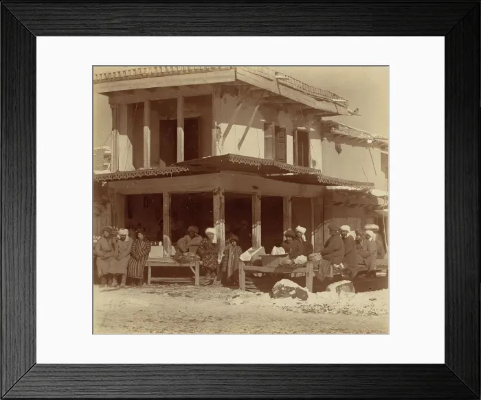 Framed Print : Tea room, Samarkand, between 1905 and 1915. Creator: Sergey Mikhaylovich Prokudin-Gorsky Framed Print : Tea room, Samarkand, between 1905 and 1915. Creator: Sergey Mikhaylovich Prokudin-Gorsky