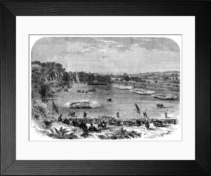 Framed Print : Volunteer fete at Crown, Point, near Norwich: the Review, 1862. Creator: Unknown Framed Print : Volunteer fete at Crown, Point, near Norwich: the Review, 1862. Creator: Unknown