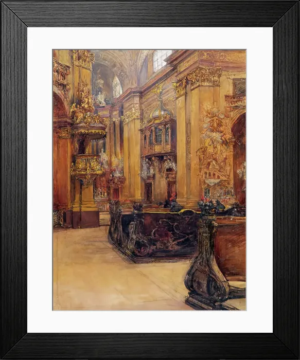 Framed Print : The interior of St. Peter's Church in Vienna, c1900. Creator: Alfred Edler von Pflugl Framed Print : The interior of St. Peter's Church in Vienna, c1900. Creator: Alfred Edler von Pflugl