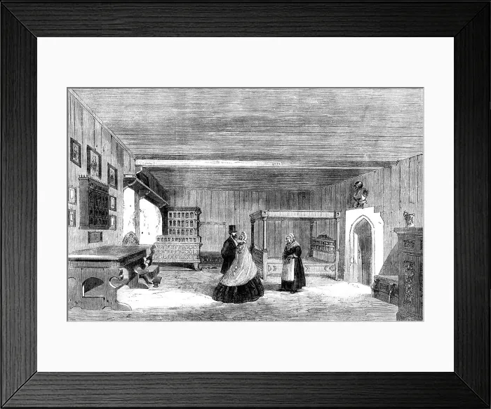 Framed Print : Luther's room at the Wartburg - from a sketch by our special artist, 1862. Creator: Unknown Framed Print : Luther's room at the Wartburg - from a sketch by our special artist, 1862. Creator: Unknown