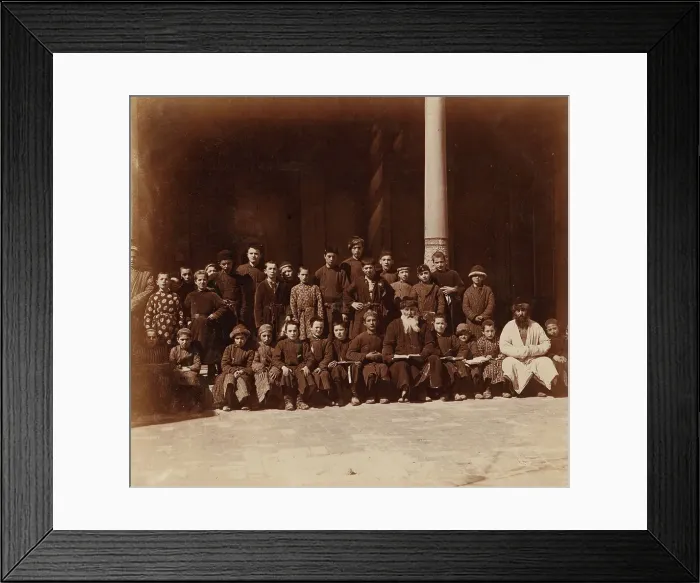 Framed Print : Jewish school children with a teacher, Samarkand, between 1905 and 1915. Creator: Sergey Mikhaylovich Prokudin-Gorsky Framed Print : Jewish school children with a teacher, Samarkand, between 1905 and 1915. Creator: Sergey Mikhaylovich Prokudin-Gorsky