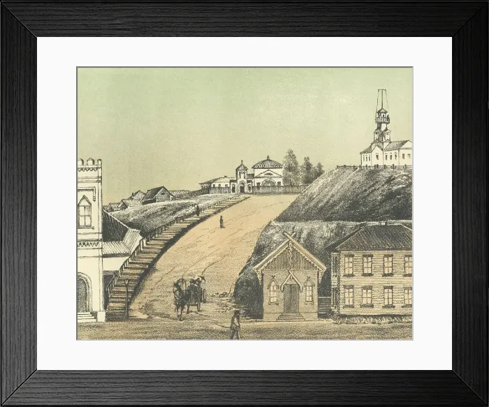 Framed Print : Voskresenskaya and Catholic Church, 1871. Creator: J Rogulin Framed Print : Voskresenskaya and Catholic Church, 1871. Creator: J Rogulin