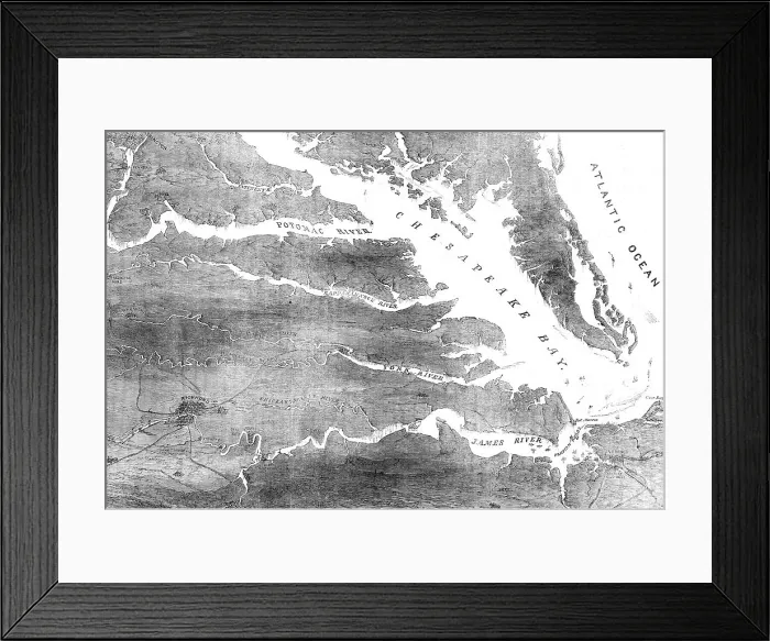 Framed Print : The Civil War in America: scene of operations in eastern Virginia, showing M'Clellan's... 1862. Creator: Unknown Framed Print : The Civil War in America: scene of operations in eastern Virginia, showing M'Clellan's... 1862. Creator: Unknown