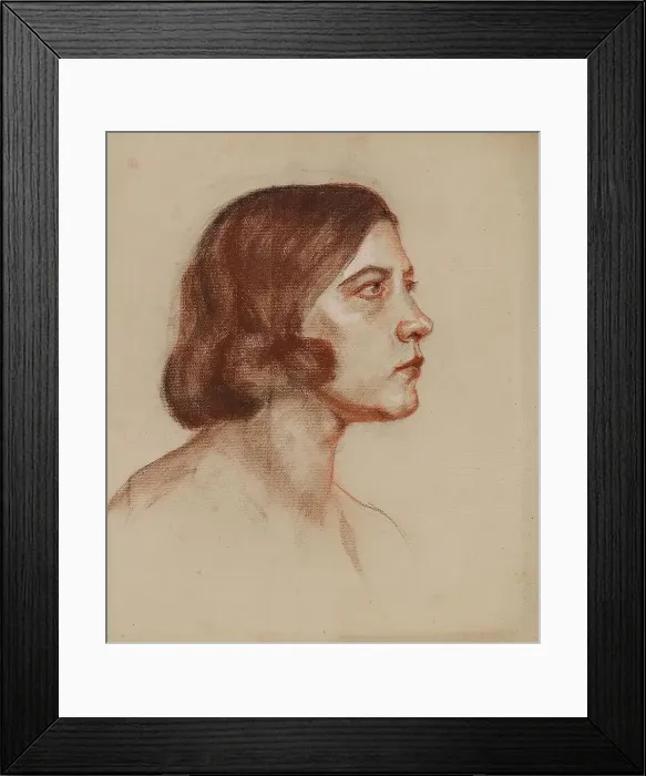 Framed Print : Portrait of a lady (recto), undated. (c1930s) Creator: Anny Dollschein Framed Print : Portrait of a lady (recto), undated. (c1930s) Creator: Anny Dollschein