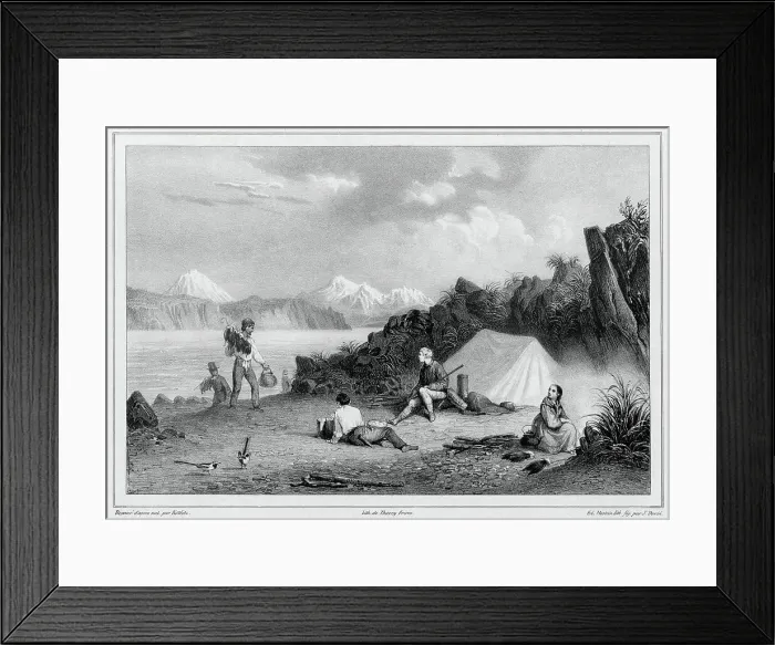 Framed Print : View of the entrance to Avacha Bay, taken from Starichkov Island, 19th century. Creators: Friedrich Heinrich Kittlitz, Jules David Framed Print : View of the entrance to Avacha Bay, taken from Starichkov Island, 19th century. Creators: Friedrich Heinrich Kittlitz, Jules David